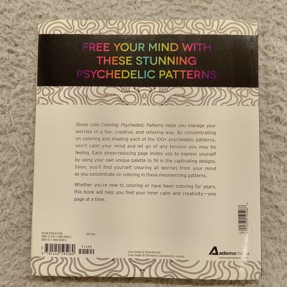 Psychedelic Patterns Coloring Book Pages For Peace And Relaxation Softcover - Picture 2 of 9